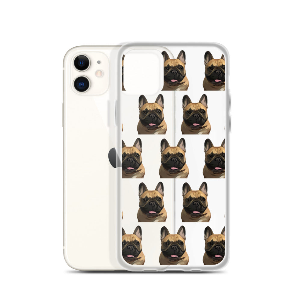 iphone case with custom pet painting of one pet with a pattern style
