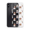 Iphone phone case with custom pet painting of two pets in a pattern style
